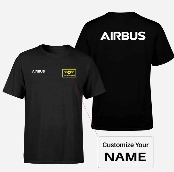 Airbus & Text Double-Side T-Shirts For Discount