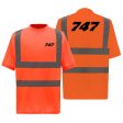 747 Flat Text Designed Reflective T-Shirts Cheap