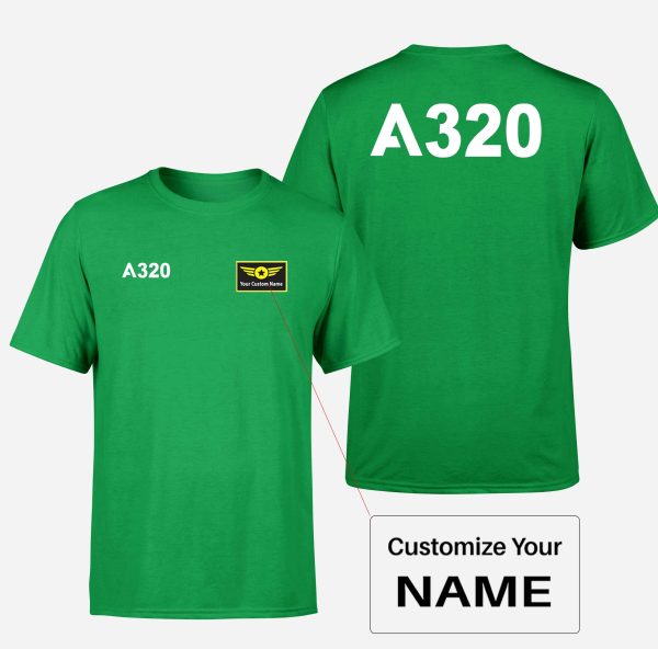 A320 Flat Text Designed Double-Side T-Shirts Online Hot Sale