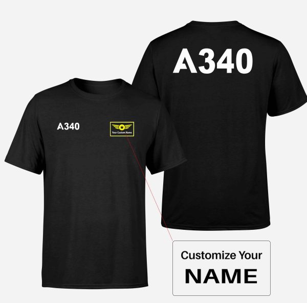 A340 Flat Text Designed Double-Side T-Shirts Online Sale