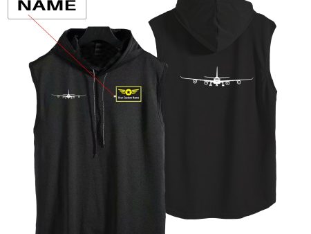 Airbus A340 Silhouette Designed Hooded Tank Tops Online Hot Sale