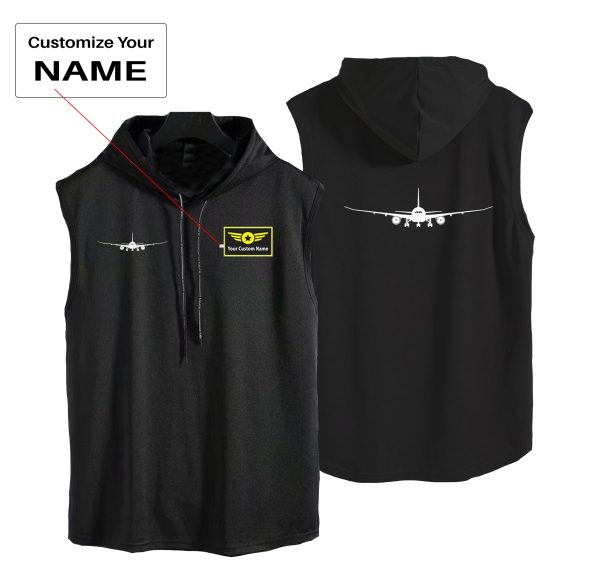 Boeing 787 Silhouette Designed Hooded Tank Tops For Cheap