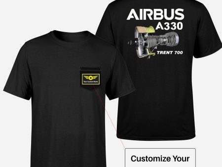 Airbus A330 & Trent 700 Engine Designed Pocket T-Shirts Online Hot Sale