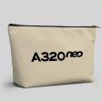 A320neo & Text Designed Zipper Pouch Online