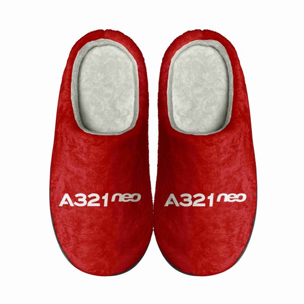 A321neo & Text Designed Cotton Slippers on Sale