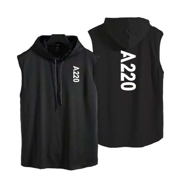 A220 Text Designed Hooded Tank Tops Online