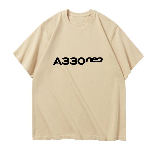 A330neo & Text Designed Relax Fit T-Shirts Discount