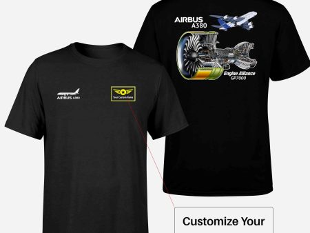 Airbus A380 & GP7000 Engine Designed Double-Side T-Shirts For Sale