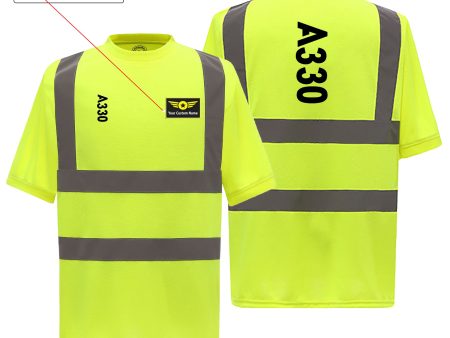 A330 Text Designed Reflective T-Shirts For Cheap