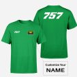 757 Flat Text Designed Double-Side T-Shirts Cheap