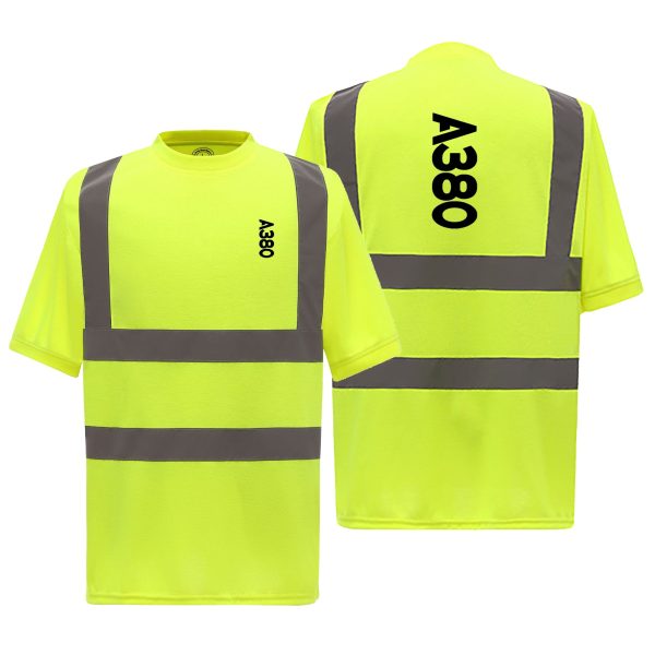 A380 Text Designed Reflective T-Shirts Hot on Sale