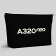 A320neo & Text Designed Zipper Pouch Online