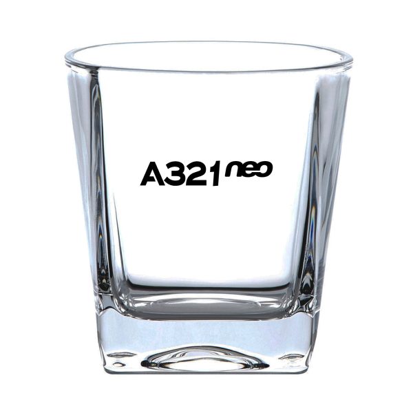 A321neo & Text Designed Whiskey Glass on Sale