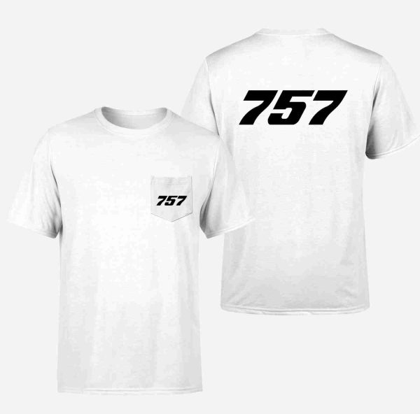 757 Flat Text Designed Pocket T-Shirts Online Sale