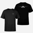 Airbus A320 Silhouette Designed Double-Side T-Shirts Supply