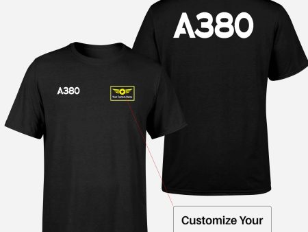 A380 Flat Text Designed Double-Side T-Shirts Online now