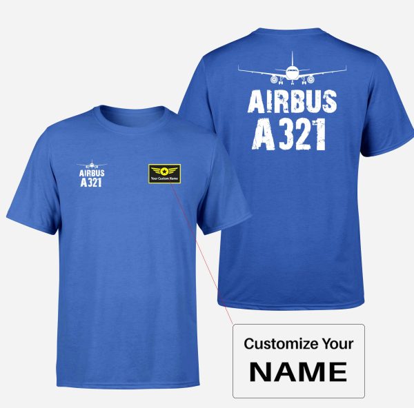 Airbus A321 & Plane Designed Double-Side T-Shirts on Sale