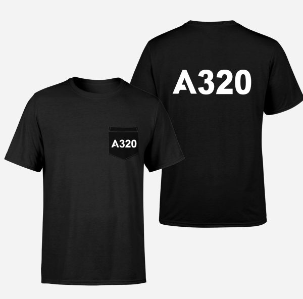 A320 Flat Text Designed Pocket T-Shirts Hot on Sale