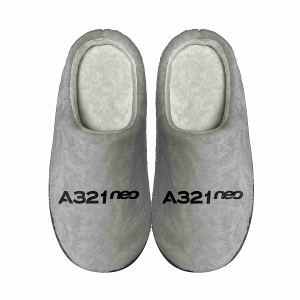 A321neo & Text Designed Cotton Slippers on Sale