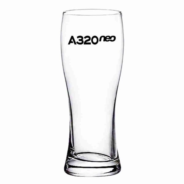 A320neo & Text Designed Pilsner Beer Glasses For Discount