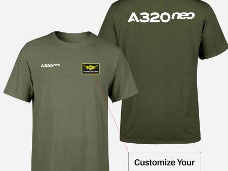 A320neo & Text Designed Double-Side T-Shirts For Sale