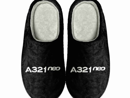 A321neo & Text Designed Cotton Slippers on Sale