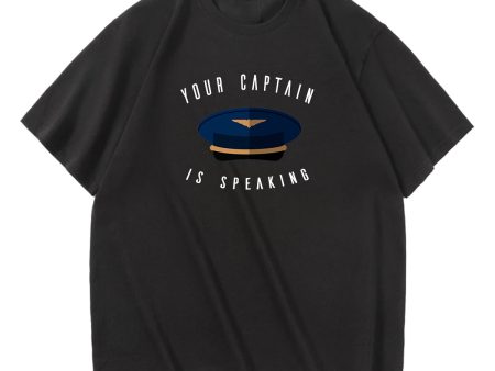 Your Captain Is Speaking Designed Relax Fit T-Shirts Cheap