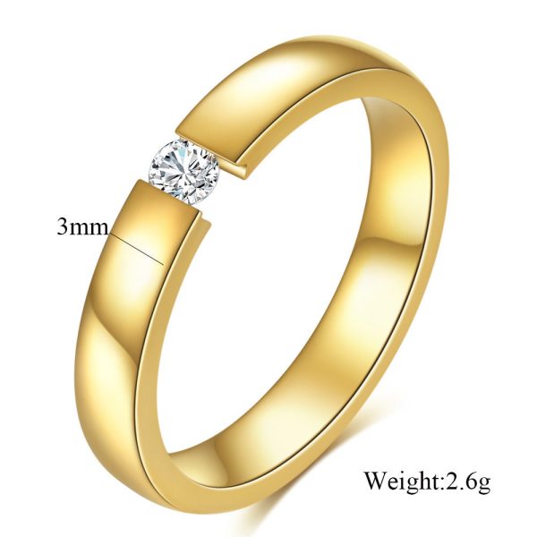 Your Custom Design & Image & Logo & Text Design  Simple And Stylish Smooth Diamond Studded Stainless Steel Ring Online Sale