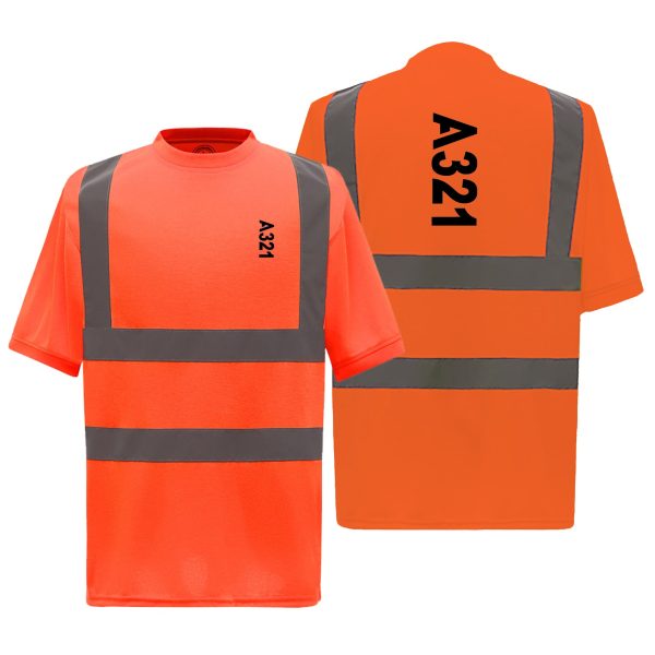 A321 Text Designed Reflective T-Shirts Online Hot Sale