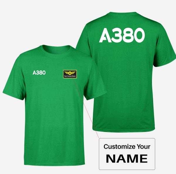 A380 Flat Text Designed Double-Side T-Shirts Online now