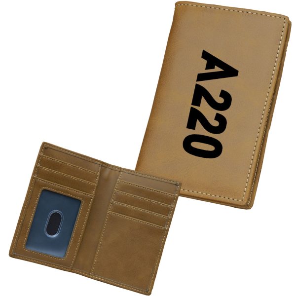 A220 Text Designed Leather Card Holder Wallets Sale