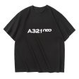 A321neo & Text Designed Relax Fit T-Shirts Supply