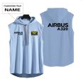 Airbus A320 & Text Designed Hooded Tank Tops For Cheap