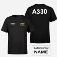 A330 Flat Text Designed Double-Side T-Shirts Online now