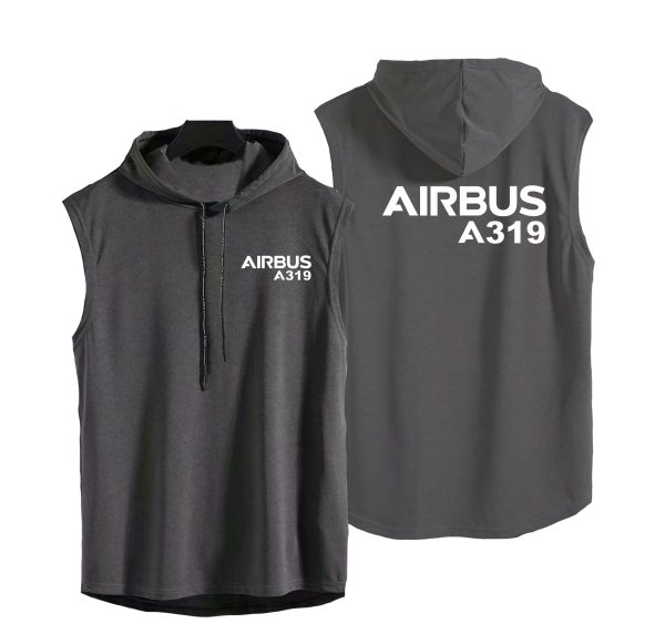 Airbus A319 & Text Designed Hooded Tank Tops Cheap