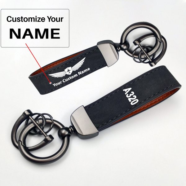 A320 Text Design Horseshoe Buckle Key Chains Hot on Sale