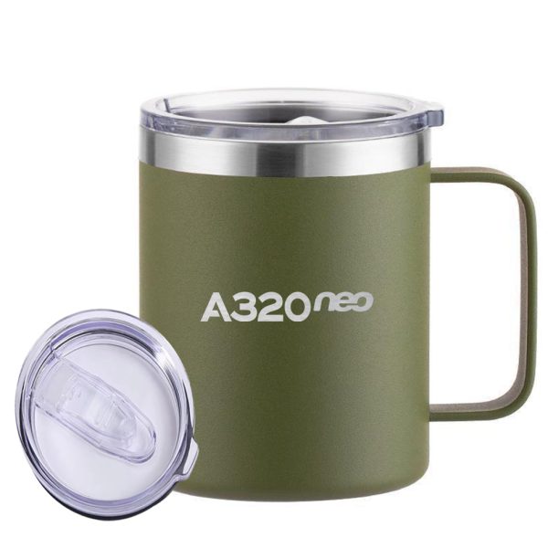 A320neo & Text Designed Stainless Steel Laser Engraved Mugs Online now