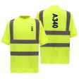 A340 Text Designed Reflective T-Shirts For Discount