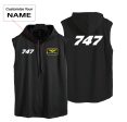 747 Flat Text Designed Hooded Tank Tops Online Hot Sale