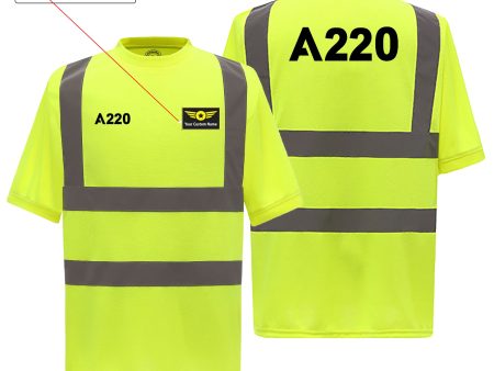 A220 Flat Text Designed Reflective T-Shirts For Sale