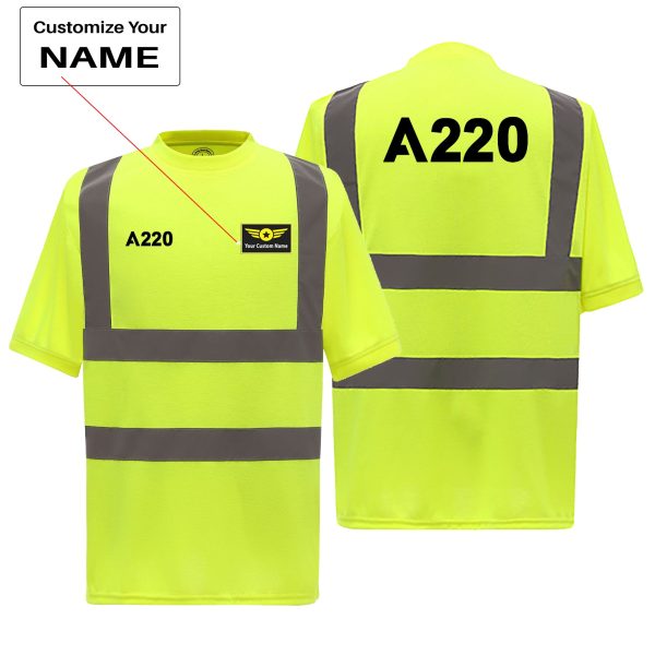 A220 Flat Text Designed Reflective T-Shirts For Sale