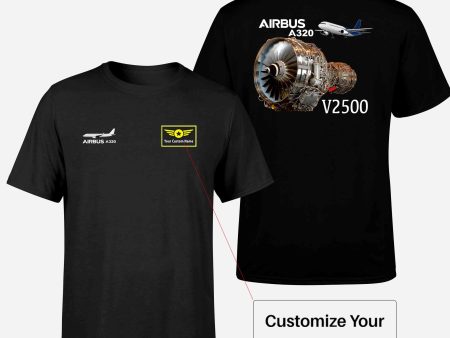 Airbus A320 & V2500 Engine Designed Double-Side T-Shirts Cheap