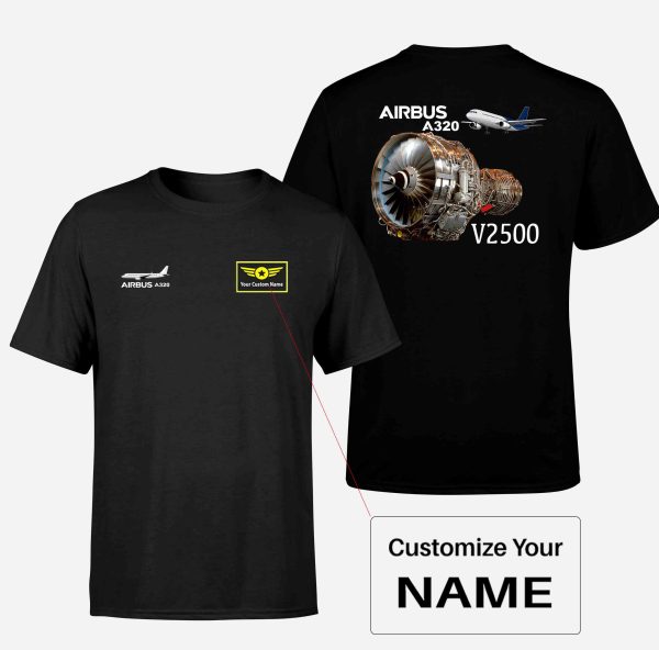 Airbus A320 & V2500 Engine Designed Double-Side T-Shirts Cheap