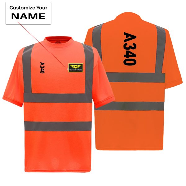 A340 Text Designed Reflective T-Shirts For Discount