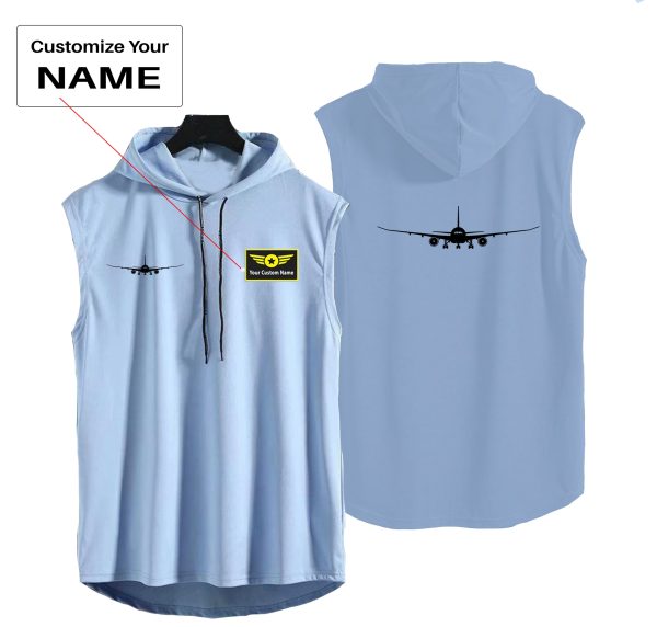 Boeing 787 Silhouette Designed Hooded Tank Tops For Cheap