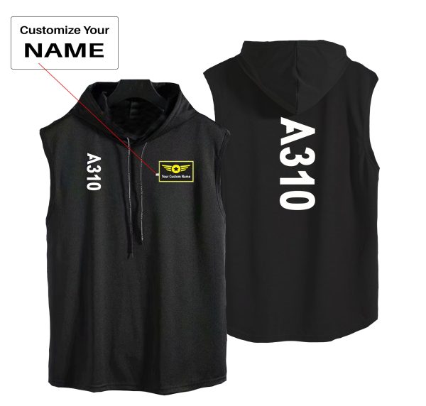 A310 Text Designed Hooded Tank Tops Sale