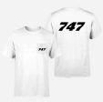 747 Flat Text Designed Pocket T-Shirts For Sale