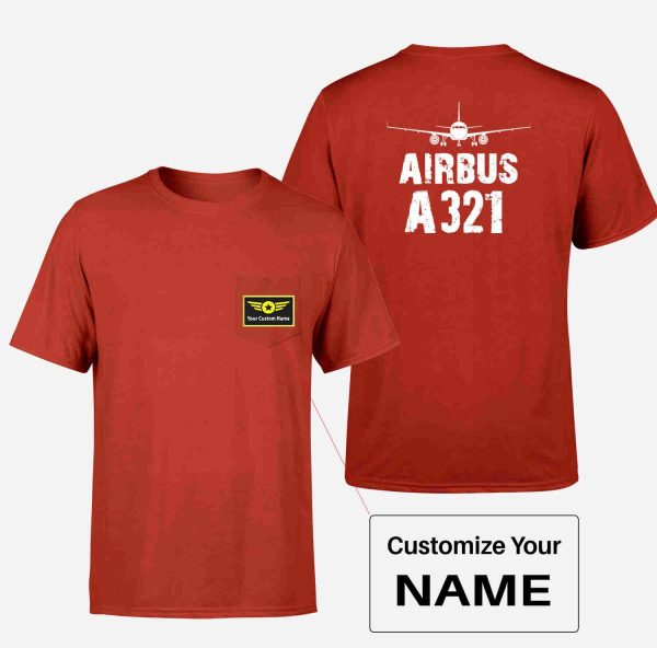 Airbus A321 & Plane Designed Pocket T-Shirts Online Sale