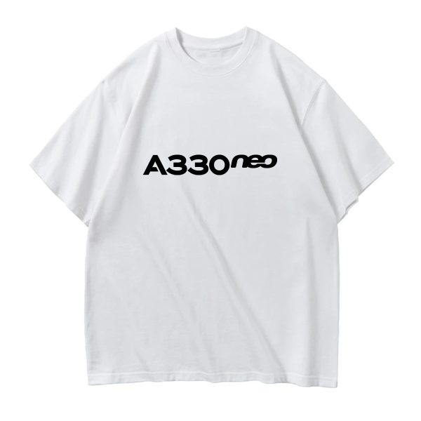 A330neo & Text Designed Relax Fit T-Shirts Discount