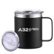 A321neo & Text Designed Stainless Steel Laser Engraved Mugs Online Sale